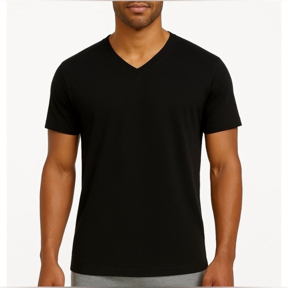 Gap Men’s 3 Pack Cotton V-Neck Undershirts Tee T-Shirt Tagless Black Size Medium - Picture 1 of 4